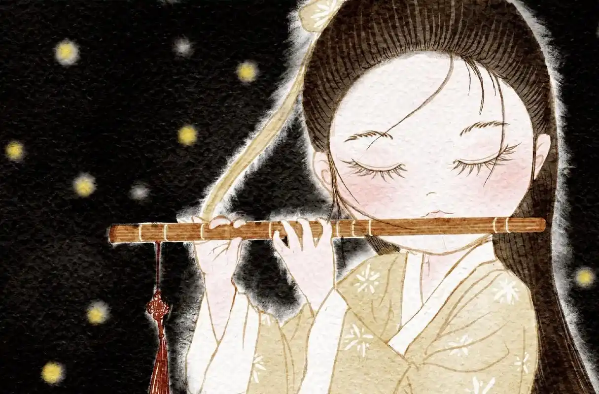 "长沟流月去无声,杏花疏影里,吹笛到天明"#原创插画#古风 - 抖音