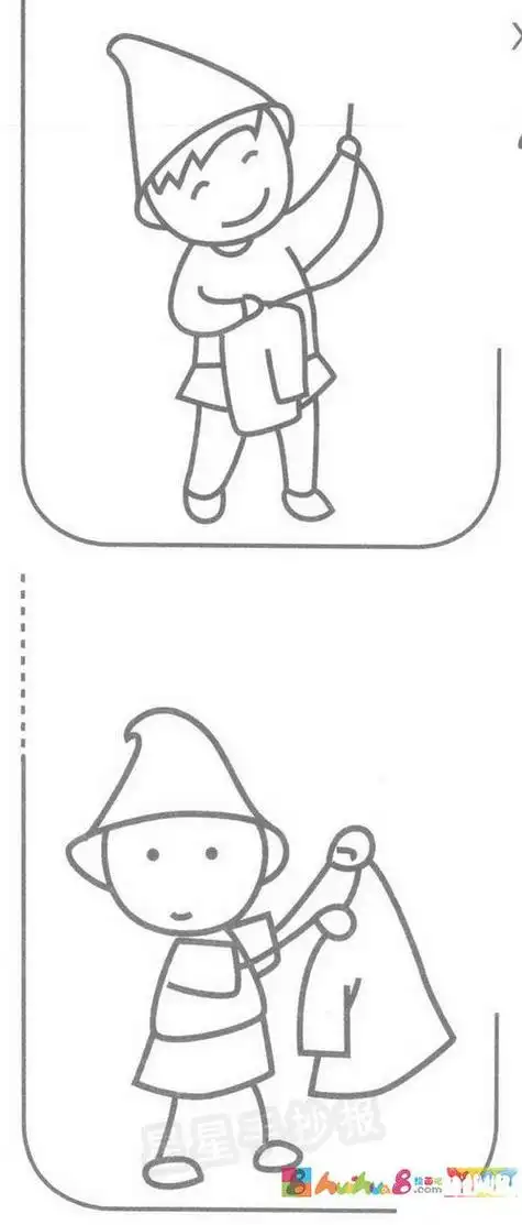 格林童话勇敢的小裁缝简笔画