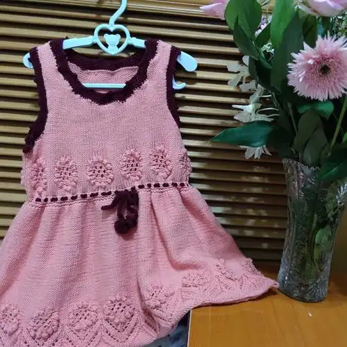 喵夫人小满仿外网儿童棒针太阳花背心裙-编织教程-编织人生