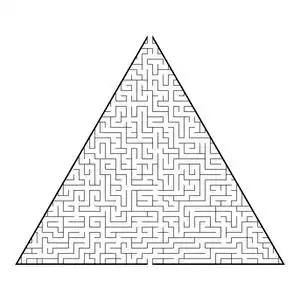 儿童和成年人的游戏. 儿童拼图. 一个入口一个出口. 迷宫难题.