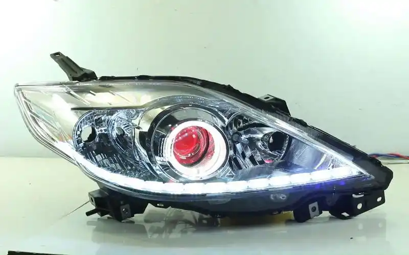 适用于进口马自达5大灯总成改装双光透镜天使眼恶魔眼led日行灯