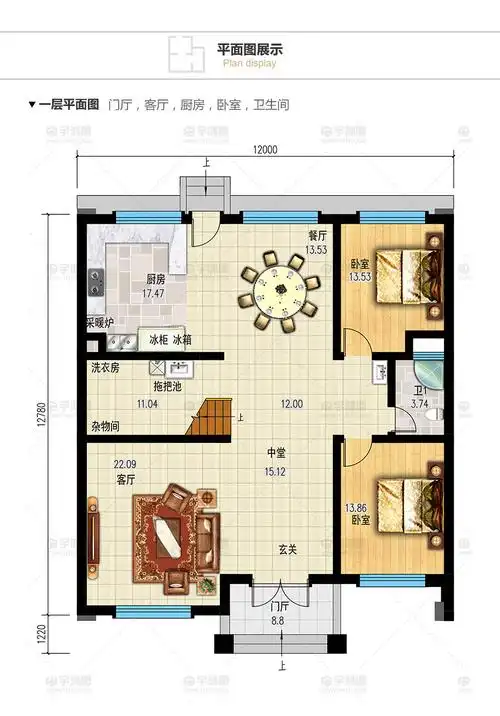 150平二层自建房平面设计图及外观效果图