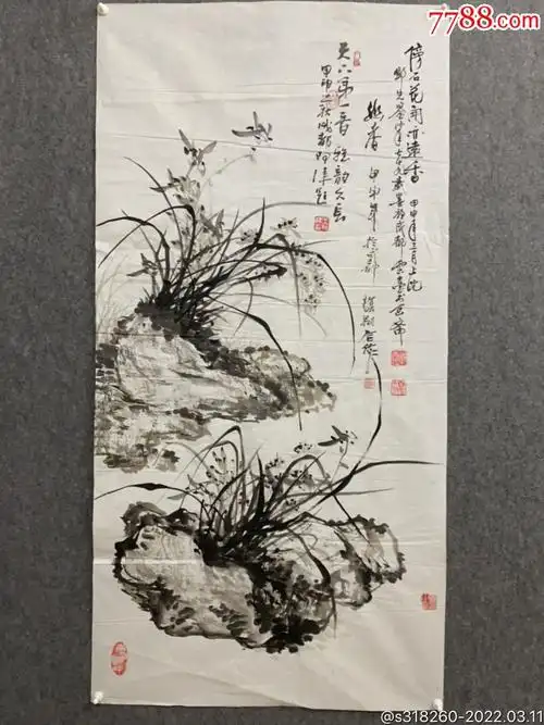 已故巴蜀名家邓先鉴与李复翔合作,王阿津老师题字-花鸟国画原作-7788