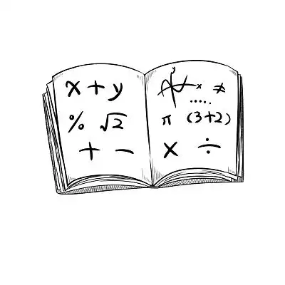 数学元素简笔画书本数学公式数学符号png素材数学背景