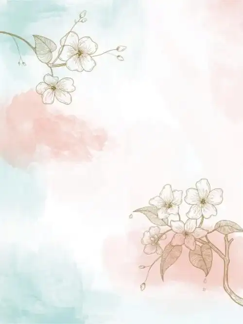 清新手绘风花朵水彩背景