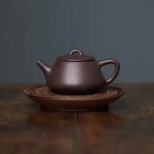 早市百目紫泥石瓢壶200ml匠人李国强手工紫砂壶宜兴紫砂茶壶