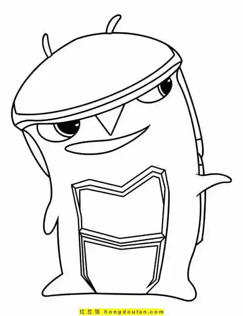 10张斯拉格泰拉的神秘小生物卡通涂色图片-红豆饭小学生简笔画大全