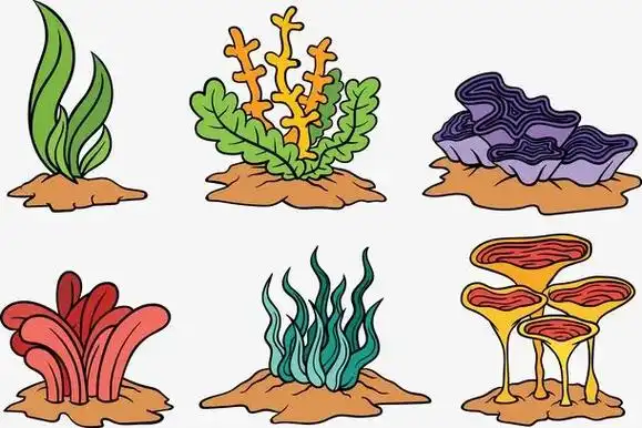 简笔画素材片海底世界的小动物