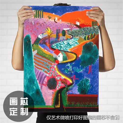 英国艺术家复古装饰画画芯大卫霍克尼david hockney风景挂画餐厅