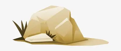 卡通手绘堆积的石头