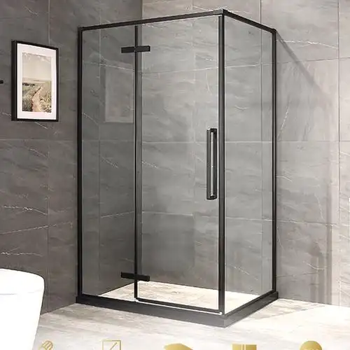 方形淋浴房不锈钢定制浴室钢化玻璃门卫生间黑色隔断ek40l31