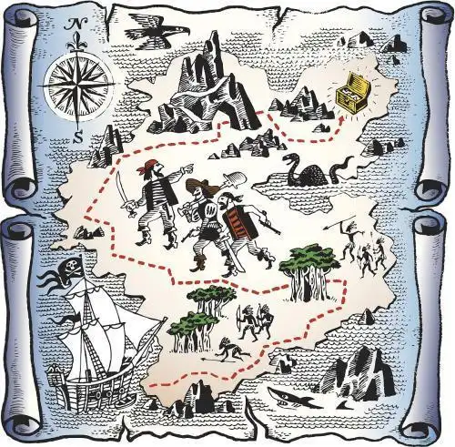海盗的地图简笔画怎么画