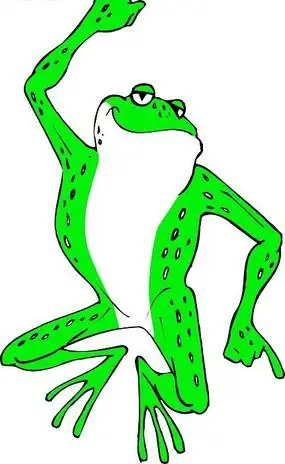 卡通画手舞足蹈的青蛙