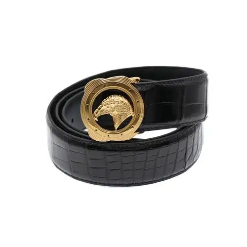 [即拍即得][9.9新]史蒂芬stefanoricci男款金头皮带高端好货