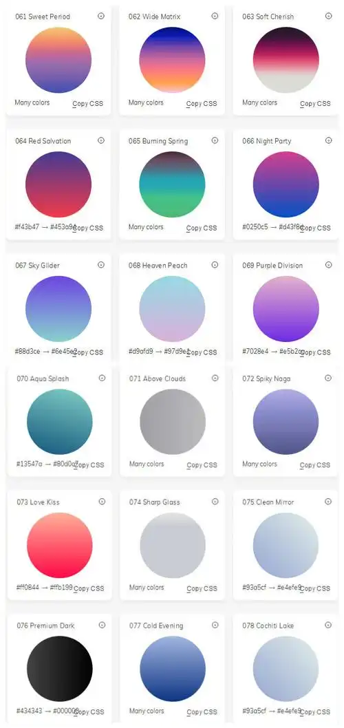 网页,ui,平面设计师必看:180种渐变色彩搭配