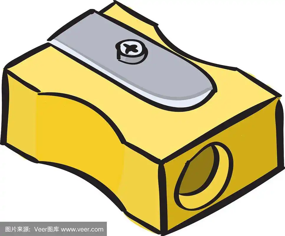 黄色的卷笔刀在白色的背景