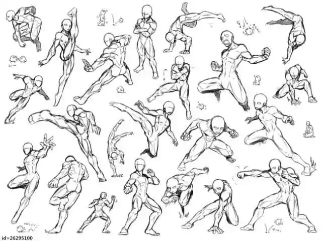 【素材参考】帅气的武打姿势参考