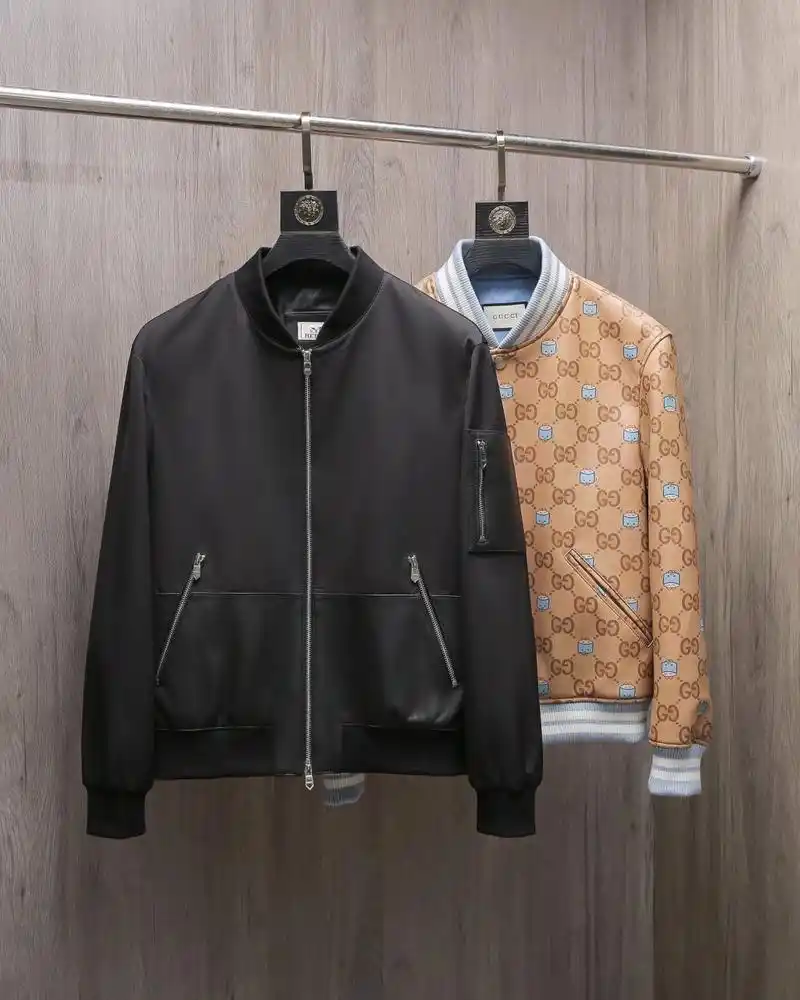 秋冬季新款爱马仕男士黑色耐看夹克皮衣外套