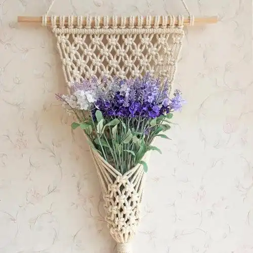 手工编织挂毯花篮diy材料包玄关macrame北欧风家居墙上装饰品壁饰