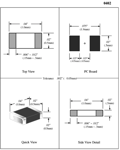 贴片封装元件标准焊盘尺寸规格
