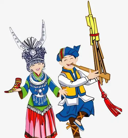 苗族的春节风俗简笔画