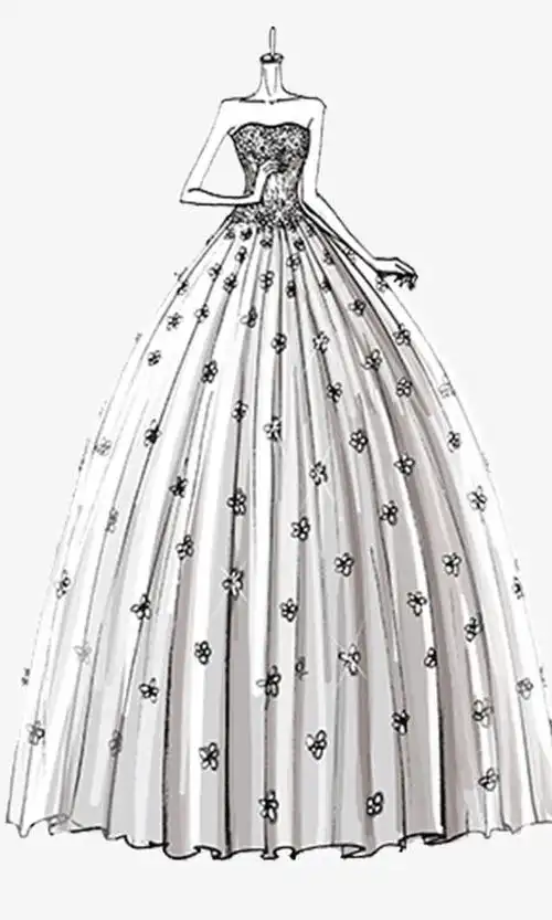 婚纱手绘简笔画