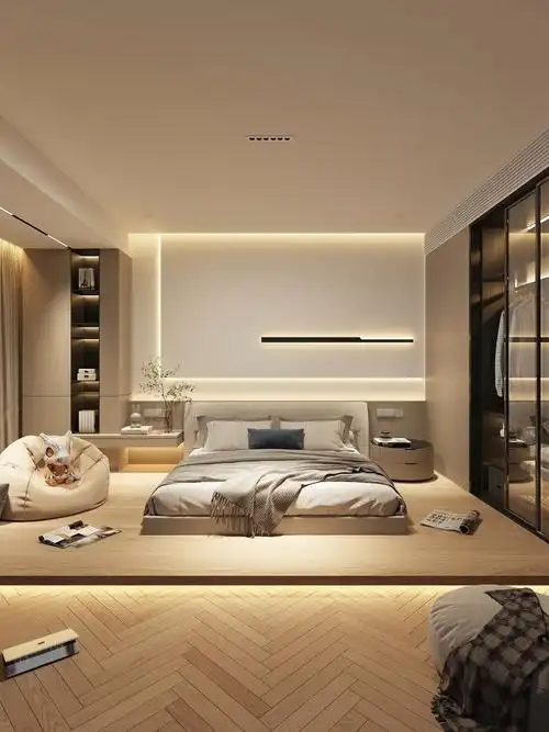 卧室灯光效果无主灯设计无主灯设计智能灯光系统灯具搭配