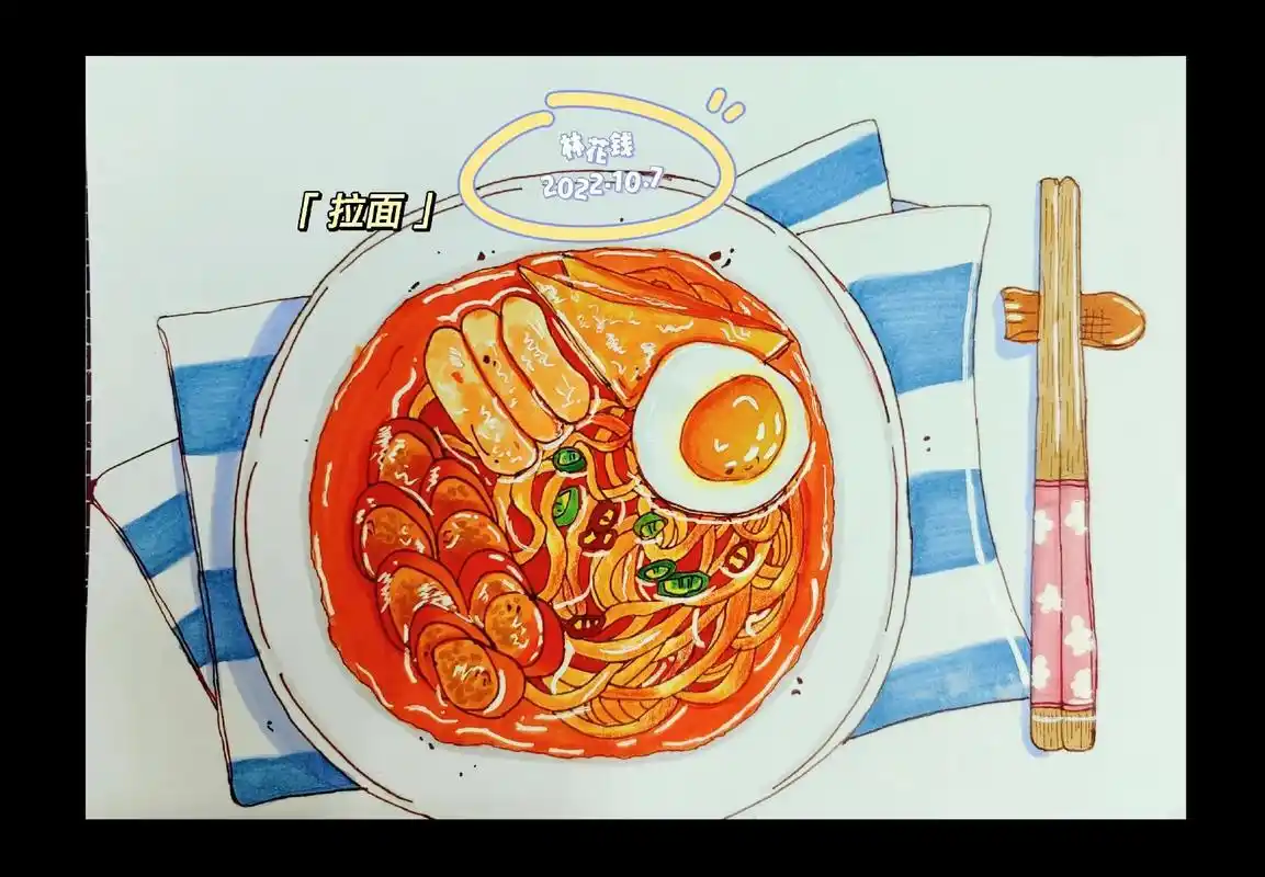 拉面.#拉面#简笔画#美食#每日一画#抖音小助手 - 抖音