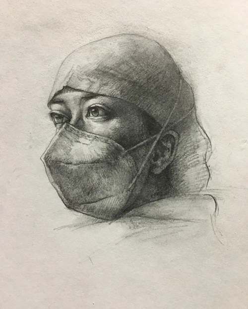 《护士肖像》(素描)