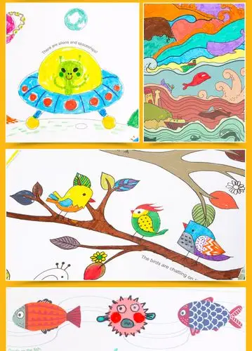 美乐 涂色本儿童涂鸦画画书创意涂画启蒙3-6岁幼儿图画本大画册