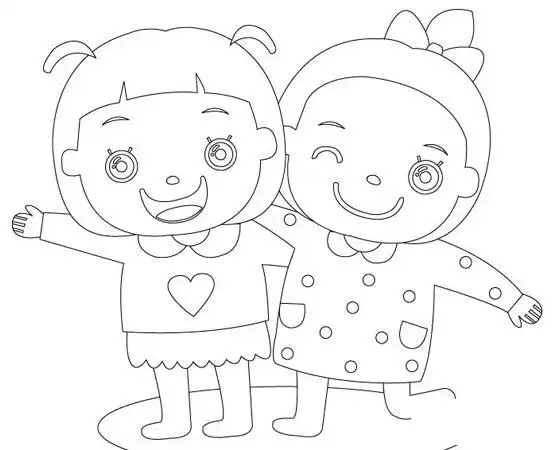 两个小孩人物简笔画小男孩简笔画小女孩简笔画