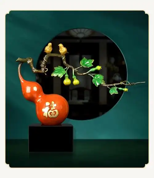 五福临门葫芦摆件中式客厅玄关电视柜装饰品新房乔迁之喜长辈礼品办公