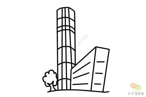 摩登大厦简笔画现代高楼大厦简笔画手抄报 手抄报简单又好看高楼简笔