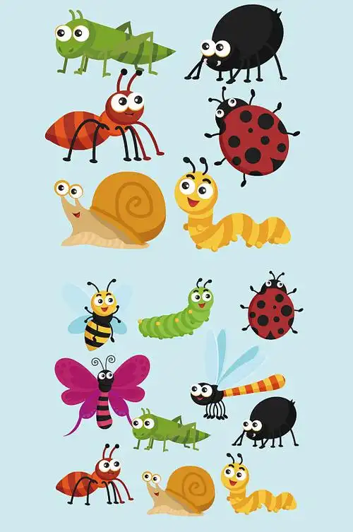 ai矢量手绘虫子昆虫元素