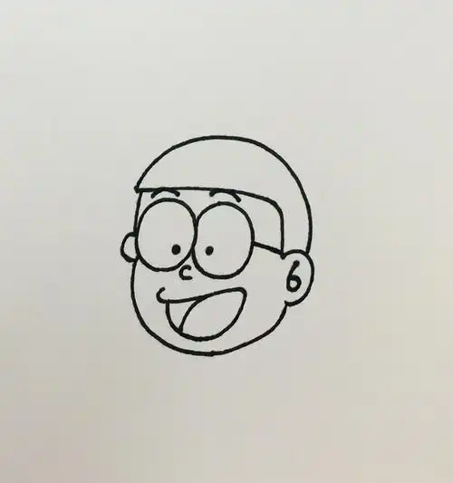 每天一张简笔画大雄内含详细步骤