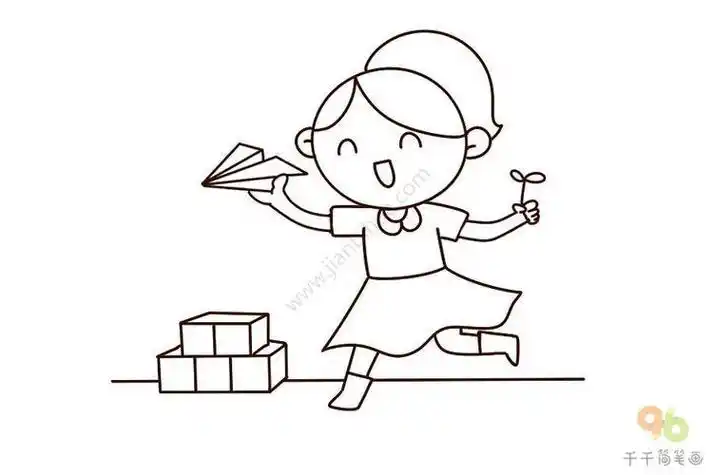 幼儿园户外活动游戏简笔画