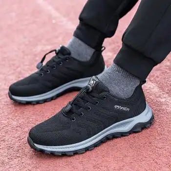 中老年男士春秋休闲运动休闲鞋男爸爸季老人网面透气旅游男软底父亲