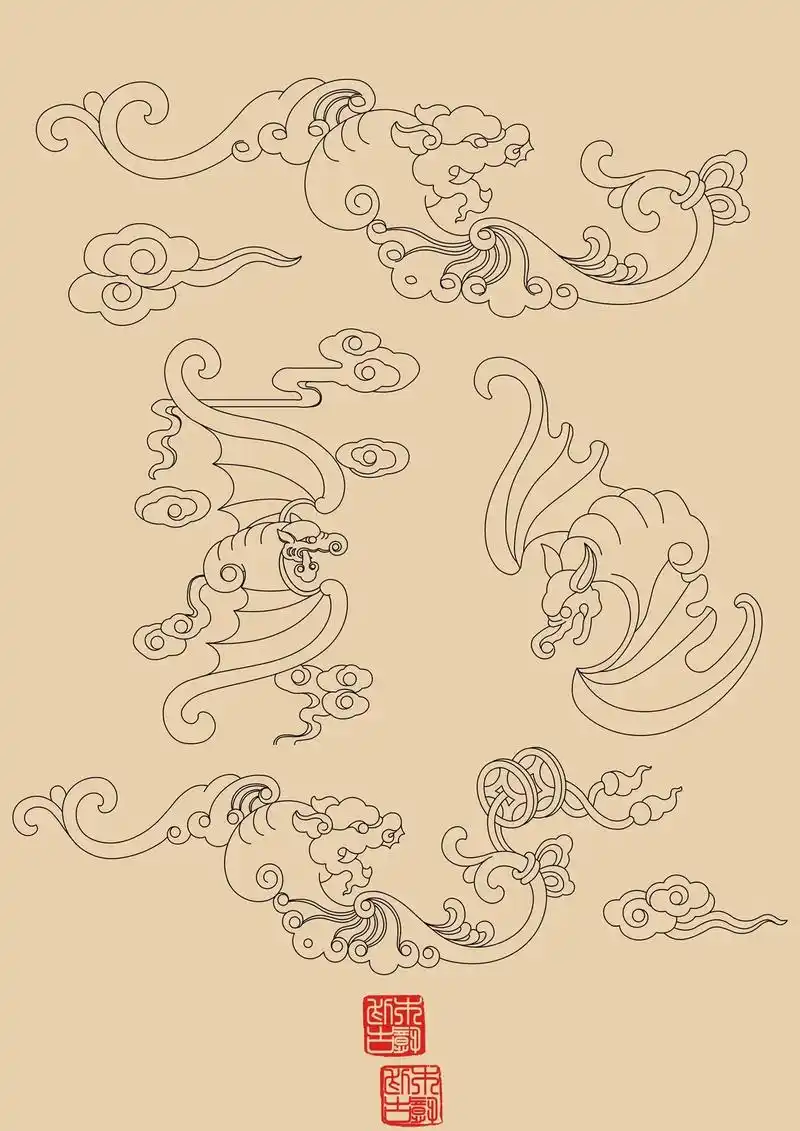 蝙蝠矢量纹样图案