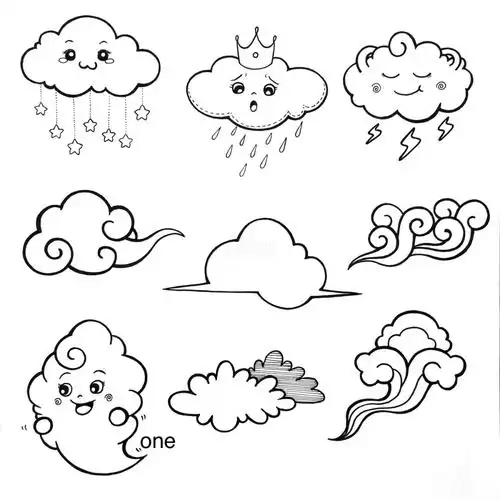 简笔画云
