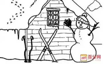 冬天的雪景图片简笔画