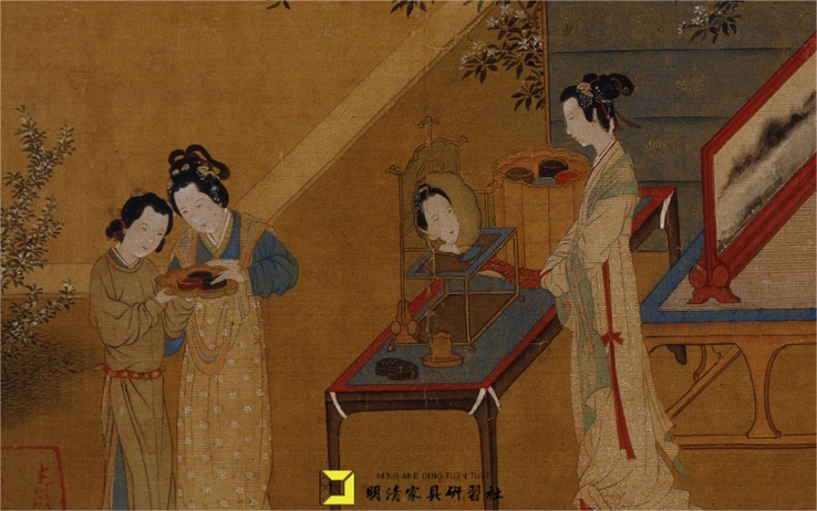 宋 苏汉臣《妆靓仕女图》 美国波士顿艺术博物馆藏明清时女子常用的