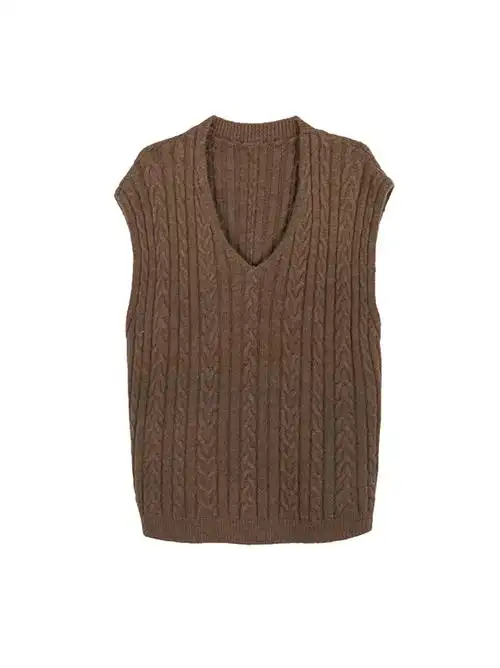 手工编织毛衣马甲女士毛线背心春秋宽松大码马夹