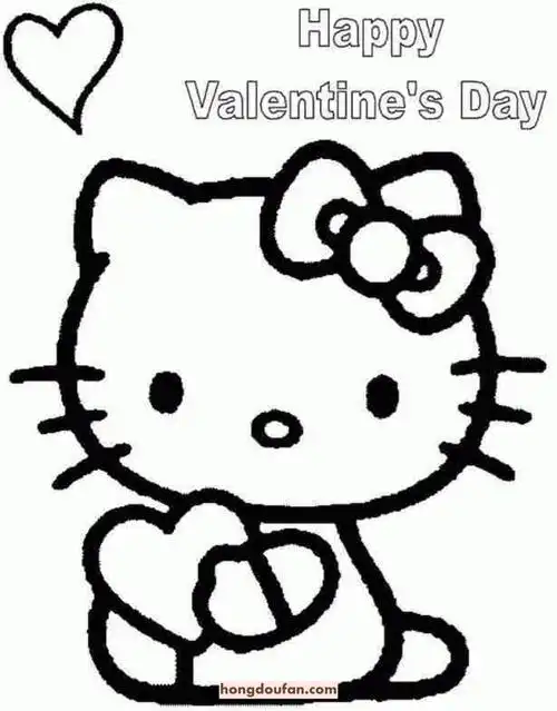 最喜欢的hello kitty凯蒂猫涂色图片免费下载-红豆饭小学生简笔画大全