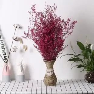 云南天然水晶草情人草干花花束草编花篮客厅装饰diy真花软装插花