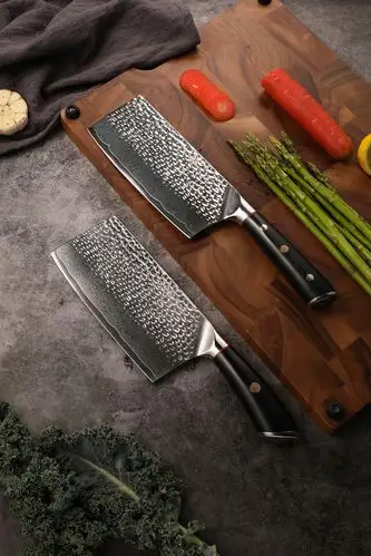 大马士革锤纹菜刀,原图直出