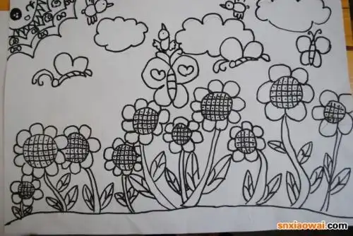 花儿朵朵简笔画怎么画