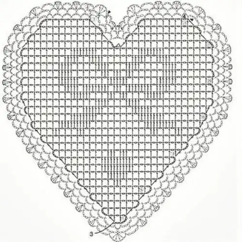 三款心形图案钩织图解
