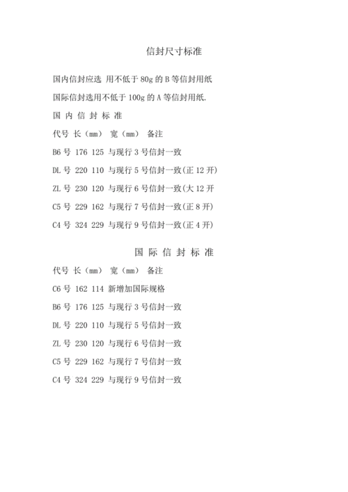 信封尺寸标准.doc