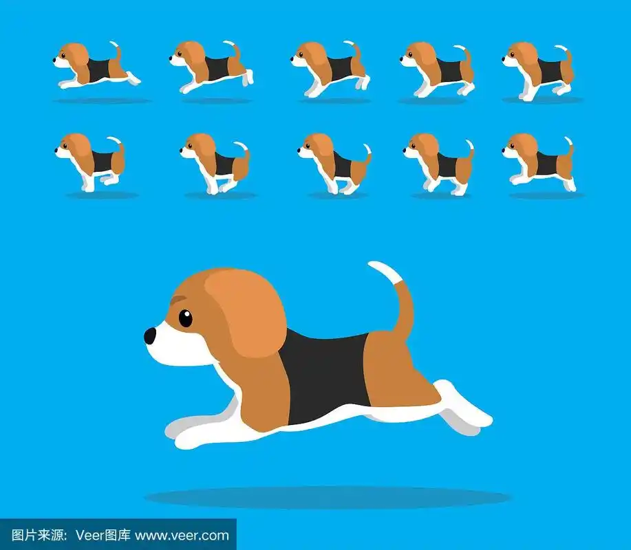 动物动画序列狗鹞卡通矢量