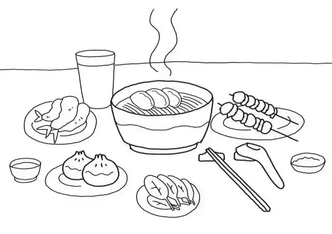可口的美食一起来画吧简笔画美食厨房简笔画合集西餐简笔画美食食物